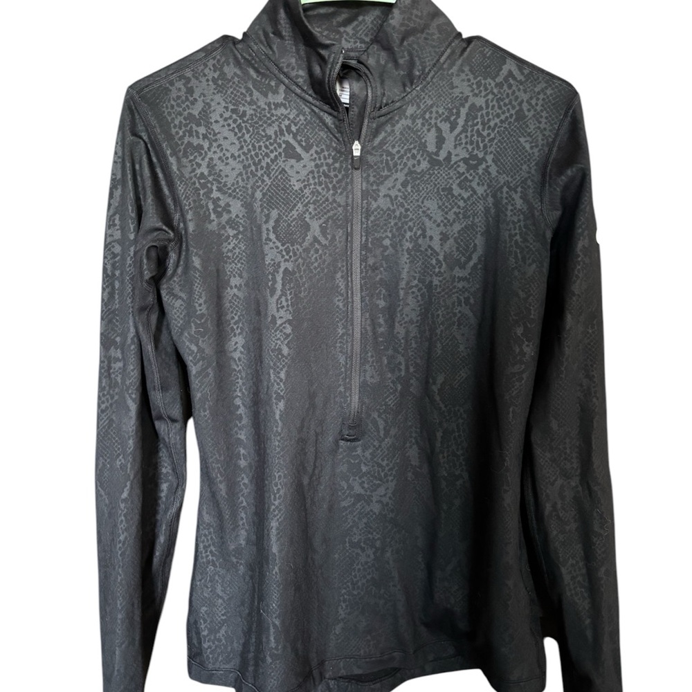 Nike Black Patterned Quarter-Zip Pullover - image 1